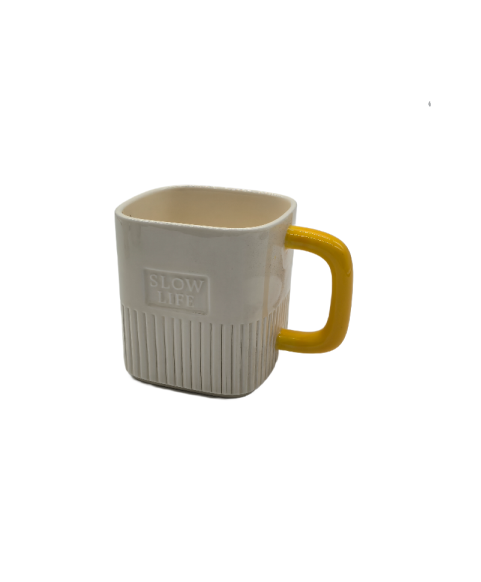 Square Ceramic Coffee Mug,Modern Tea Cup For Office And Home
