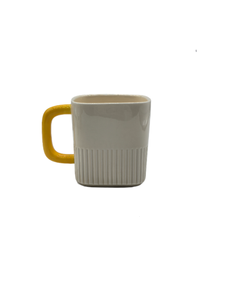 Square Ceramic Coffee Mug,Modern Tea Cup For Office And Home