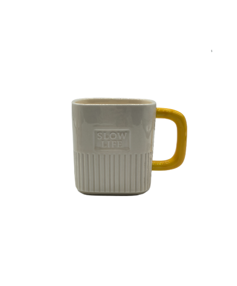Square Ceramic Coffee Mug,Modern Tea Cup For Office And Home