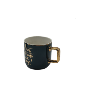 Ceramic Coffee Mug With Gold Handle,Tea Cup For Office And Home