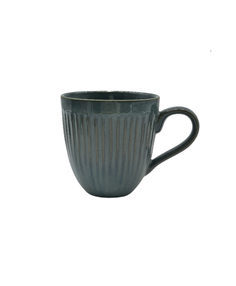 Ceramic Coffee Mug With Vertical Stripes Pattern,Tea Cup For Office And Home