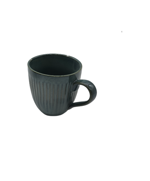 Ceramic Coffee Mug With Vertical Stripes Pattern,Tea Cup For Office And Home