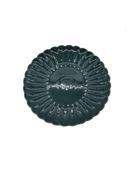 Chrysanthemum Shaped Green Porcelain Dinner Plate,Round Platter For Dessert