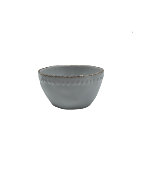 Gray Embossed Porcelain Bowl For Rice, Soup,Cereal,Yogurt