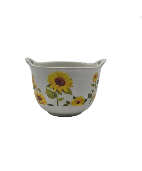 Porcelain Soup Bowl With Handles,Large Bowl With Sunflower Patterns