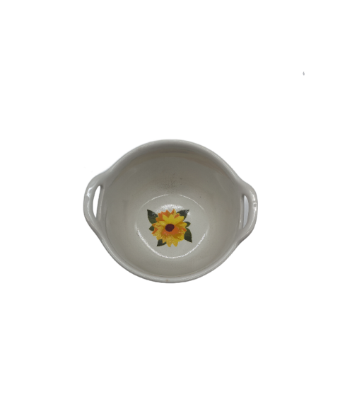 Porcelain Soup Bowl With Handles,Large Bowl With Sunflower Patterns