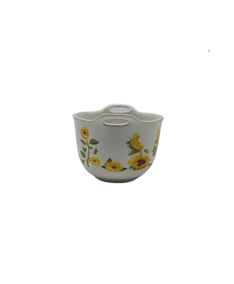 Porcelain Soup Bowl With Handles,Large Bowl With Sunflower Patterns